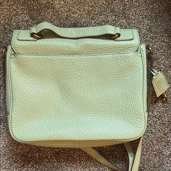 Fossil Sea Foam Turn Lock Flap Crossbody Bag with Gold Accents Vintage - Picture 5 of 5